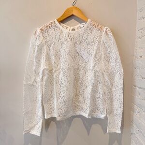 Gilli Sheer White Lace Blouse